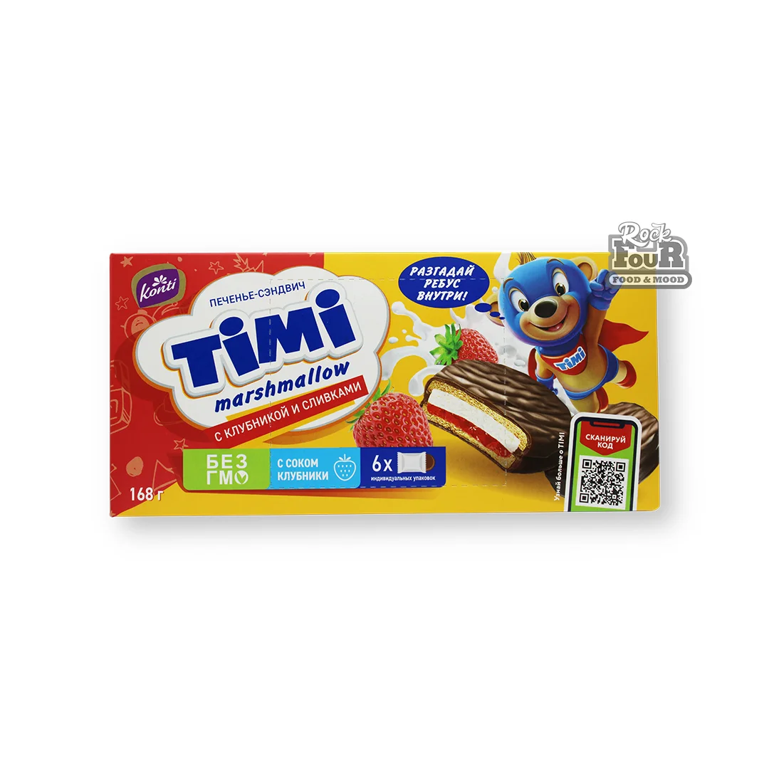 Sponge cake "Konti Timi" with strawberries and cream 168g